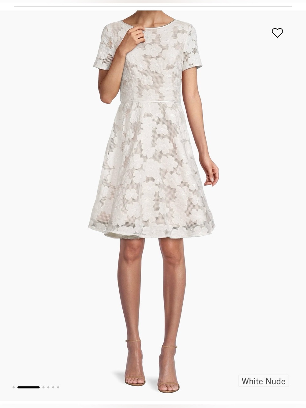 SHANI White Floral Lace Fit & Flare Dress Size 6 NWT